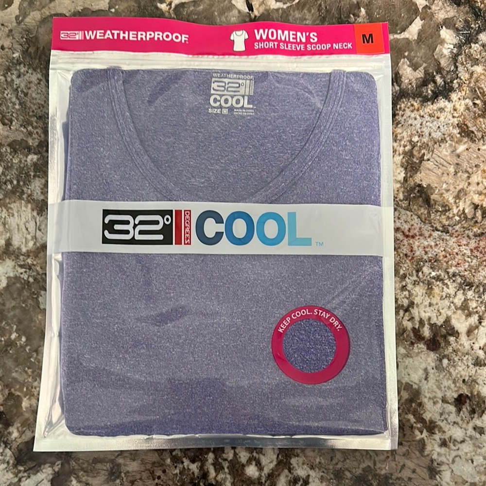32 Degrees Women's Heathered Purple Scoop Neck Tee